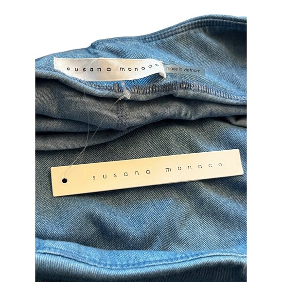 Susana Monaco Strapless Midi Dress in Light Denim Small New Womens Jean - Picture 4 of 11